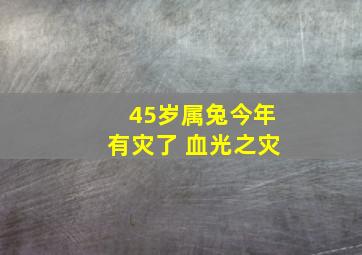 45岁属兔今年有灾了 血光之灾